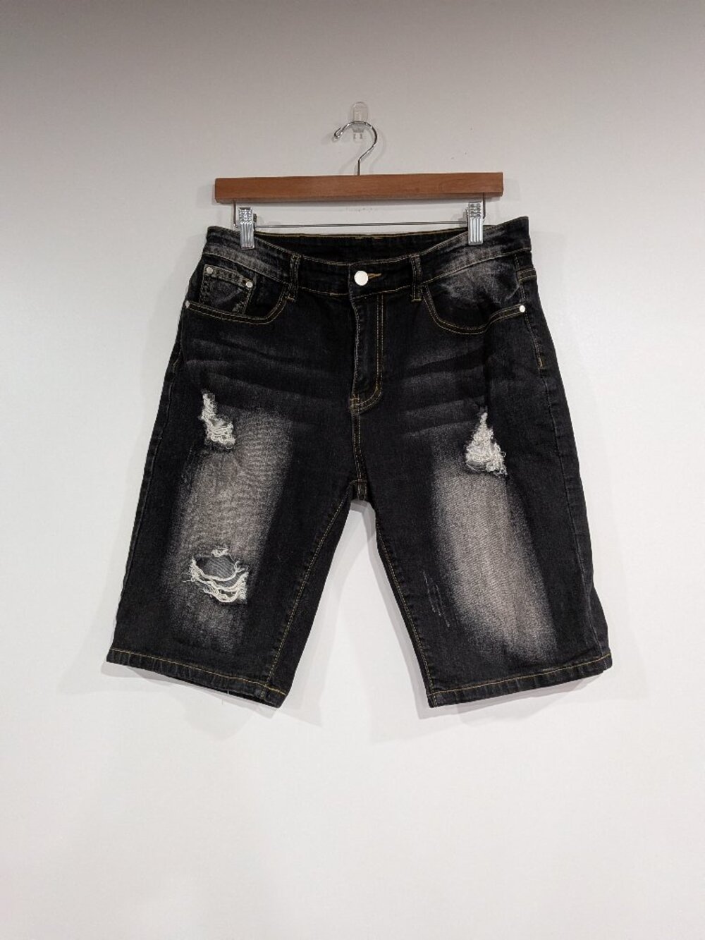 Unbranded Distressed Denim Jean Shorts Black Size 32